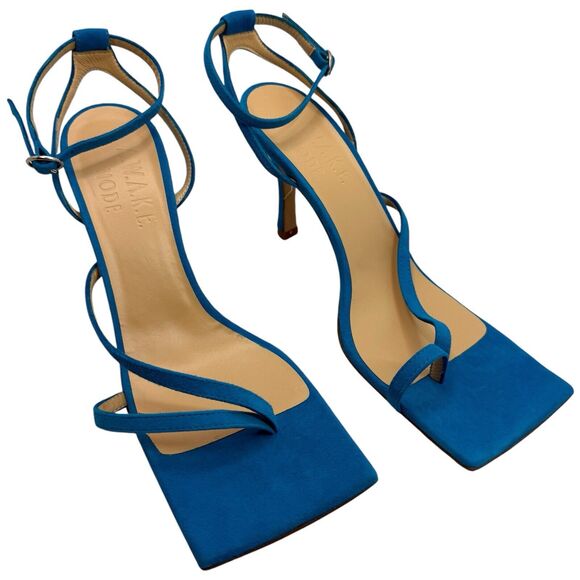 A.W.A.K.E. MODE Delta Leather Sandal In Blue Size 40 - Picture 1 of 11